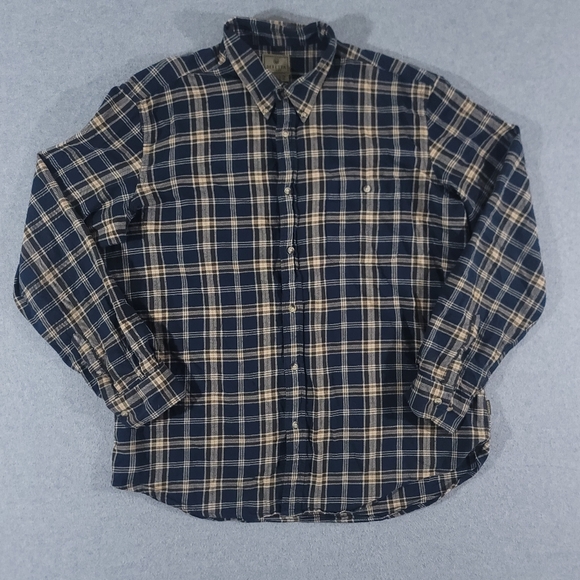 Beretta Button Down Flannel Shirt Mens 2XL Blue Long Sleeve XXL - Picture 1 of 9